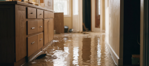 picture of flooded hallway in house 