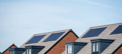 Mounted roof solar panels on new build homes 